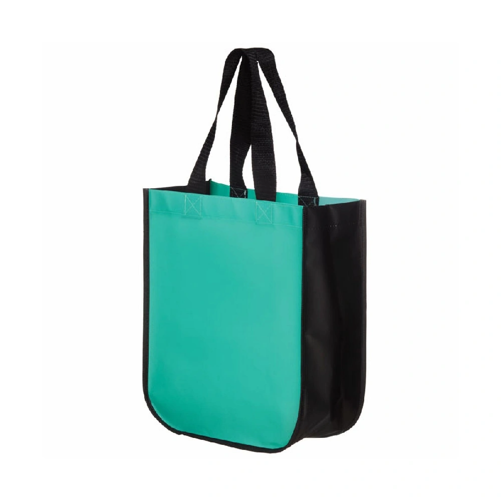 Aqua reusable custom retail shopping bag