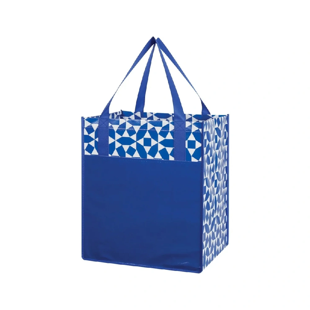Blue non-woven reusable shopping bag