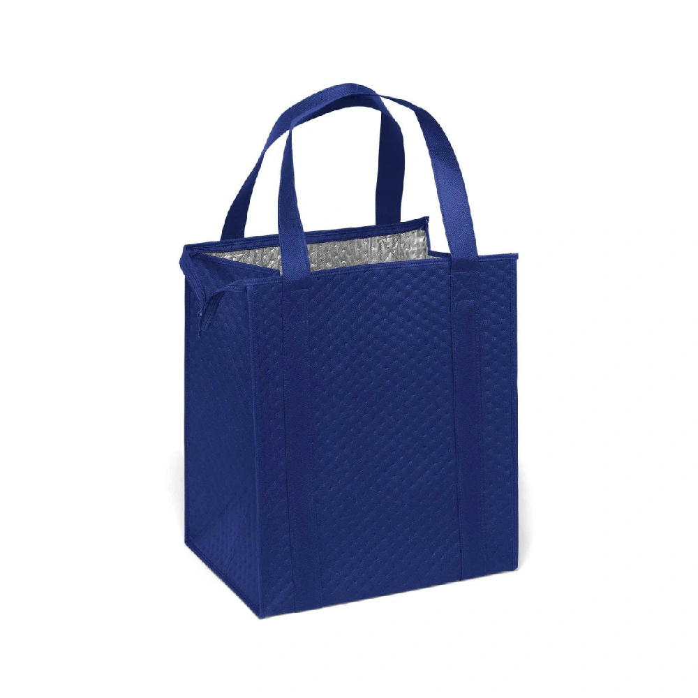 Blue Custom Insulated Cooler Bag – Thermal Tote with Zipper