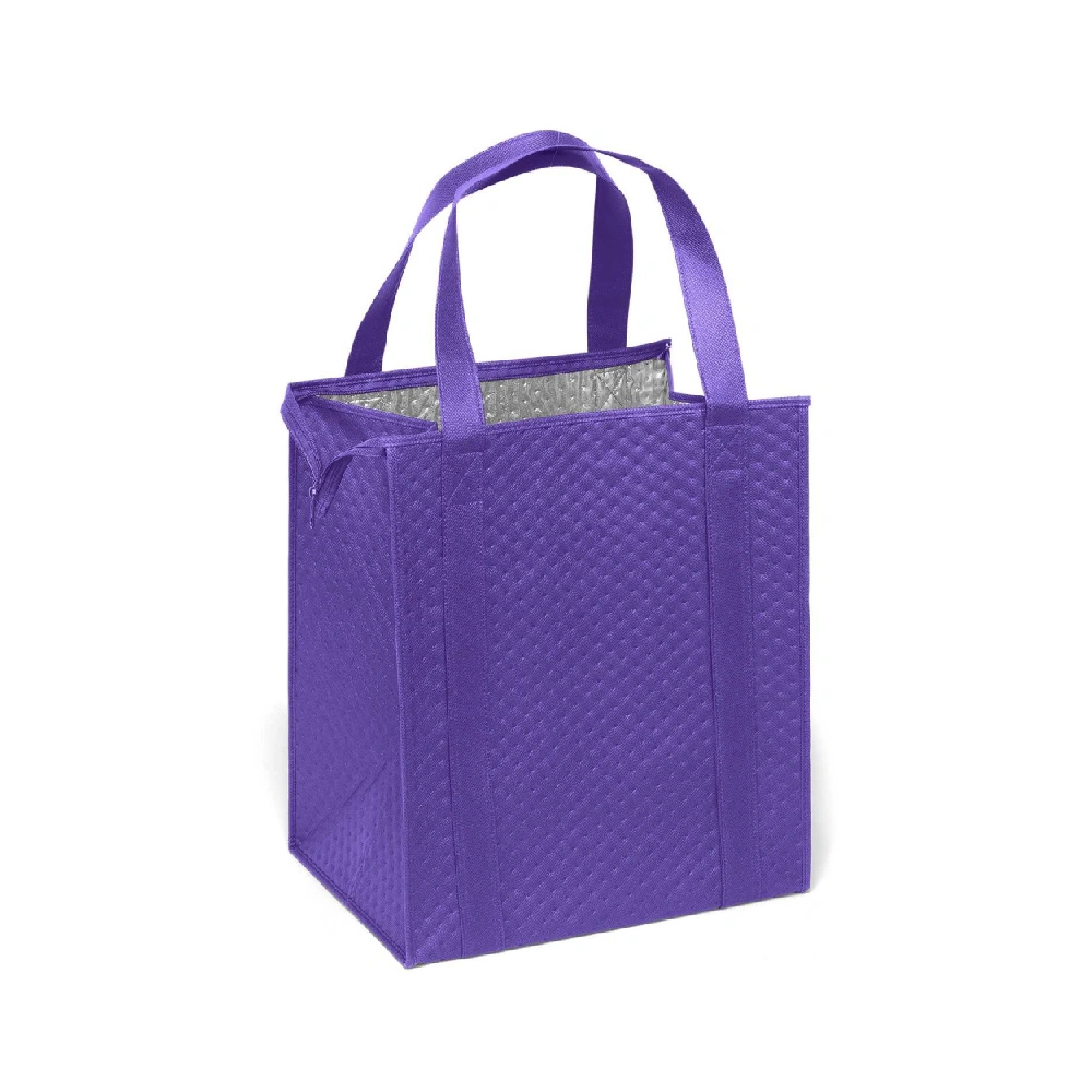 Purple Custom Insulated Tote Bag with Logo Printing