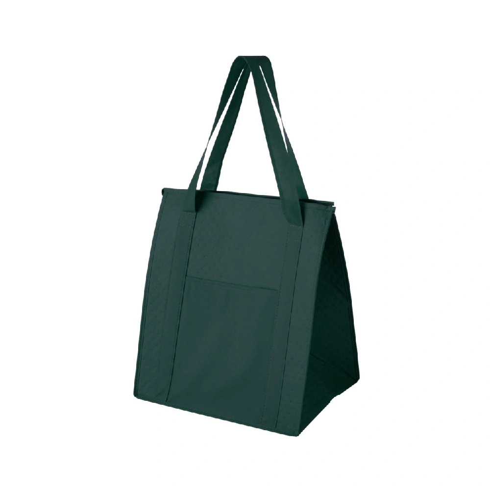 Dark Green Custom Printed Cooler Bag | Reusable Nonwoven Insulated Tote