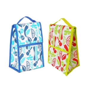 Custom Printed Cooler Tote Bags with Velcro Closure and Aluminum Foil Lining