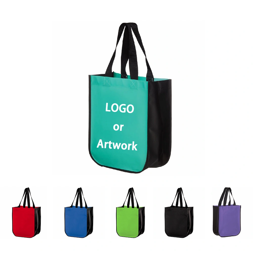 Multi-color custom retail shopping bags set with logo option
