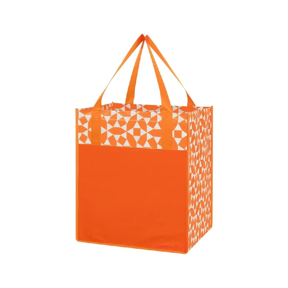 Orange reusable shopping bag for daily use