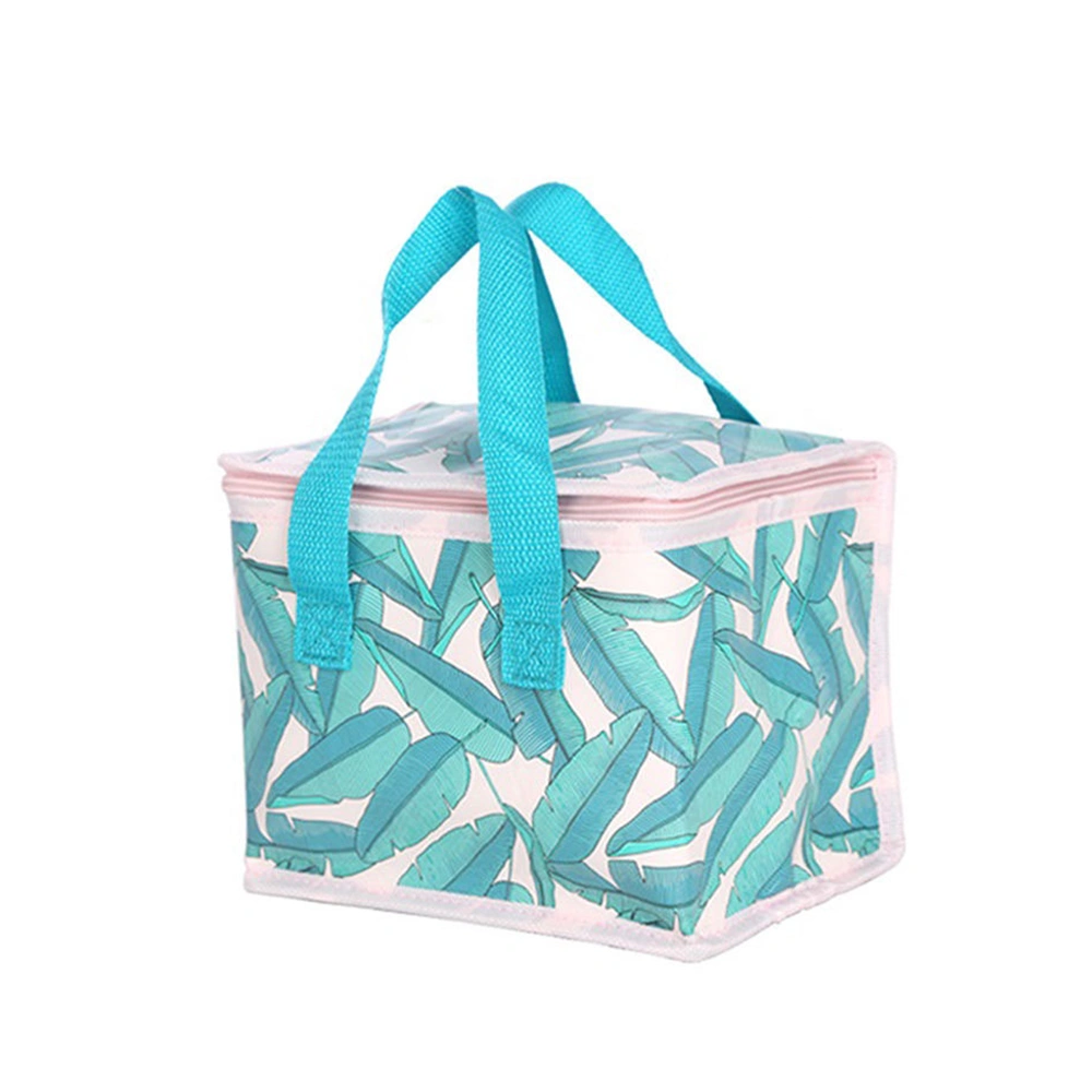 Personalized lunch bag with tropical leaf design, custom insulated lunch bags