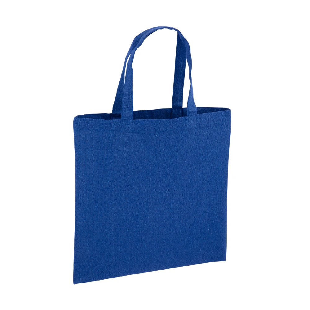Blue custom canvas tote bag bulk with personalized logo