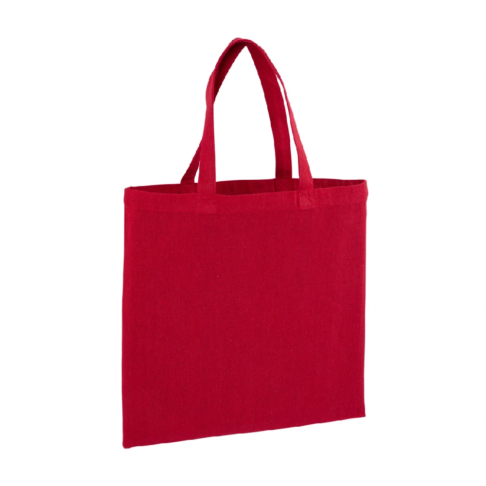 Red custom canvas tote bag bulk with soft cotton handles