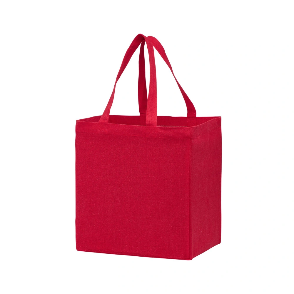 Red cotton canvas tote bag from custom canvas tote bag manufacturers